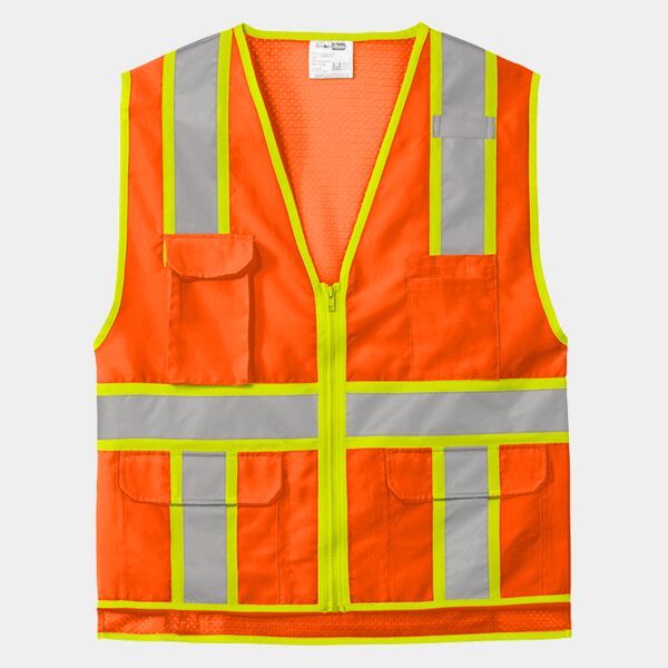 Ansi 107 Class 2 Surveyor Zippered Two Tone Vest Thumbnail