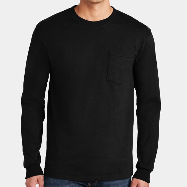 Ultra Cotton ® 100% Cotton Long Sleeve T Shirt with Pocket Thumbnail